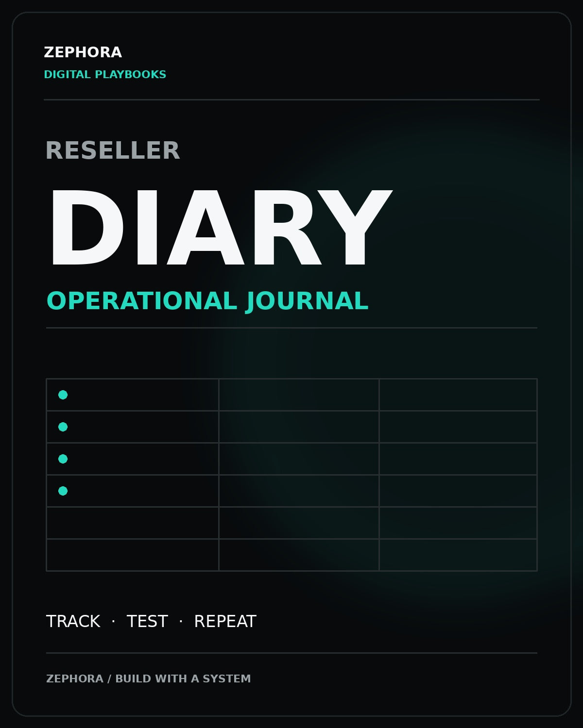 Reseller Diary — Zephora